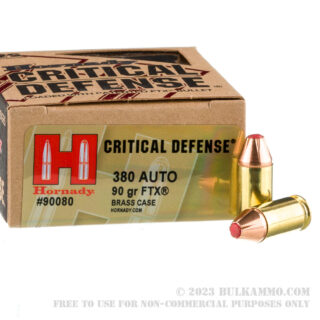 25 Rounds of .380 ACP Ammo by Hornady - 90gr JHP