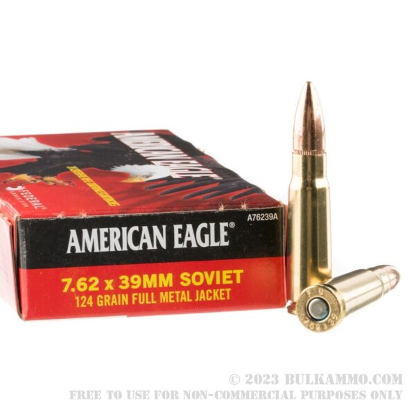 500 Rounds of 7.62x39mm Ammo by Federal - 124gr FMJ - Image 2