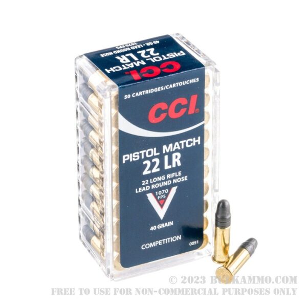 50 Rounds of .22 LR Ammo by CCI - 40gr LRN - Image 3