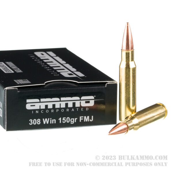 20 Rounds of .308 Win Ammo by Ammo Inc. - 150gr FMJ - Image 4