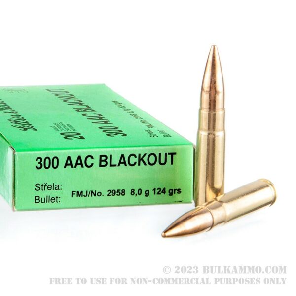 20 Rounds of .300 AAC Blackout Ammo by Sellier & Bellot - 124gr FMJ - Image 2