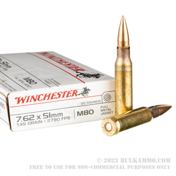 500 Rounds of 7.62x51 Ammo by Winchester - 149gr FMJ M80 - Image 4