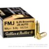 50 Rounds of .25 ACP Ammo by Sellier & Bellot - 50gr FMJ - Image 4