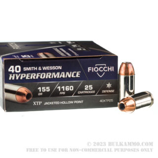 25 Rounds of .40 S&W Ammo by Fiocchi - 155gr XTP