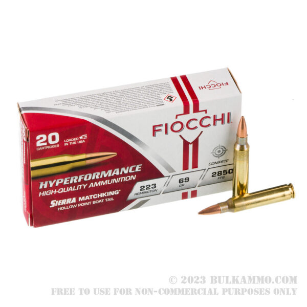 20 Rounds of .223 Ammo by Fiocchi - 69gr HPBT - Image 3