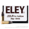 50 Rounds of .22 LR Ammo by Eley High Velocity - 38gr HP - Image 2
