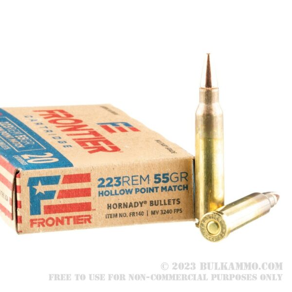 20 Rounds of .223 Ammo by Hornady Frontier - 55gr HP Match - Image 4