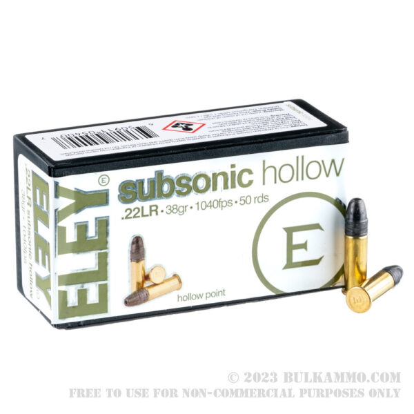 50 Rounds of .22 LR Ammo by Eley Subsonic - 38gr HP - Image 2