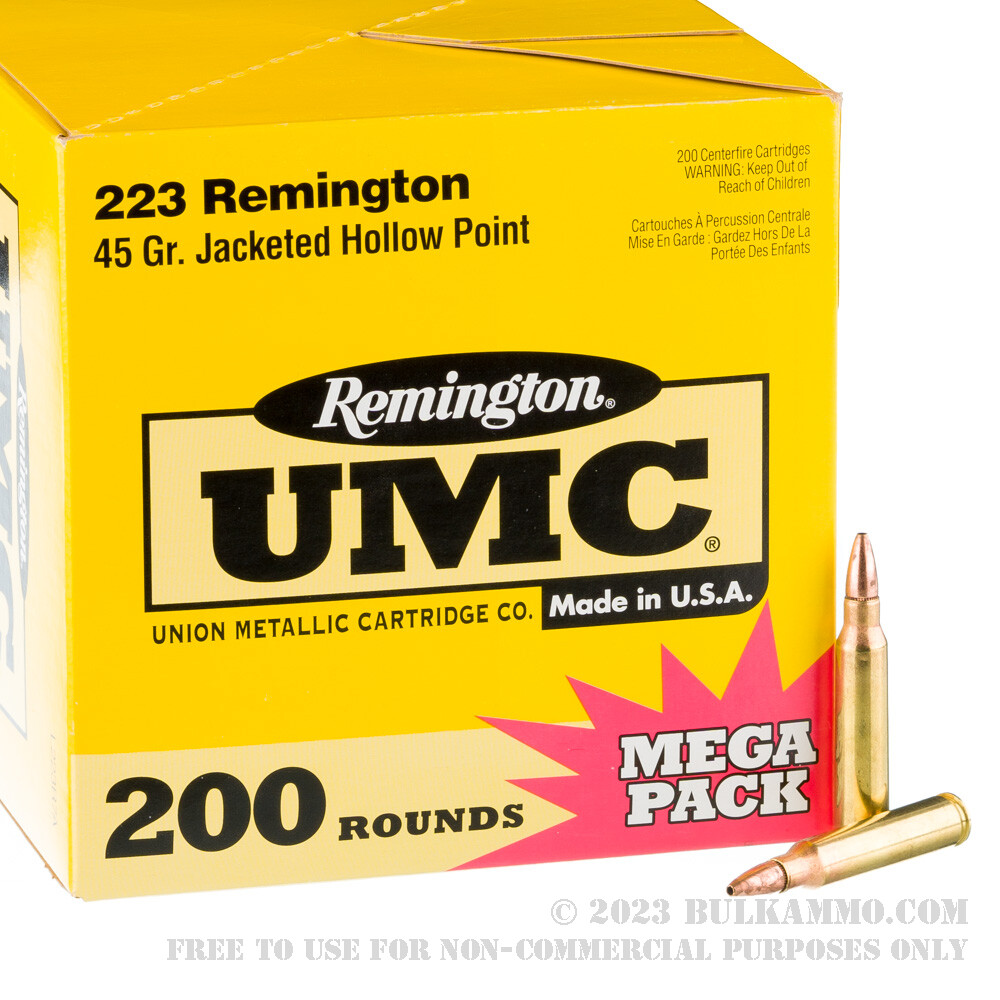 200 Rounds of .223 Ammo by Remington UMC - 45gr JHP - Image 2