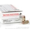 50 Rounds of .380 ACP Ammo by Winchester - 95gr FMJ