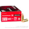 50 Rounds of 9mm Ammo by Federal American Eagle - 124gr FMJ - Image 4
