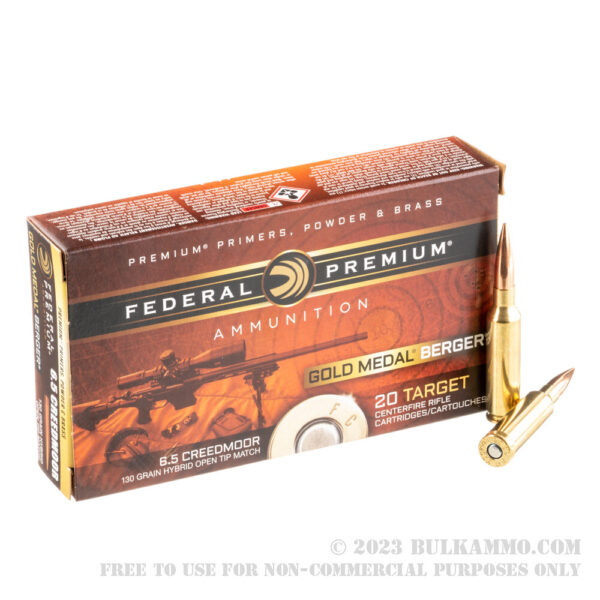 200 Rounds of 6.5 mm Creedmoor Ammo by Federal Gold Medal Berger - 130gr OTM - Image 3