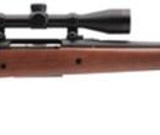 Savage Axis II XP Hardwood, 243 Win, 22" Barrel, Black Color, Brown Hardwood, Accutrigger, 4Rd, Detachable Box Magazine