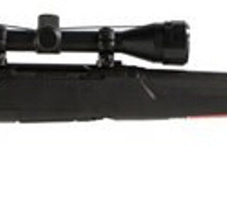 Savage Axis XP Compact, 7MM-08, 20" Barrel, Black Color, Black Polymer Stock, Weaver 3-9x40 Scope, 4Rd, Detachable Box Magazine
