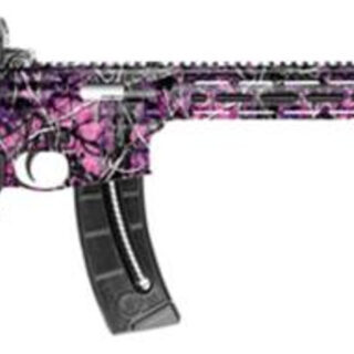Smith & Wesson, M&P15-22, 22LR, 16.5" Barrel, Muddy Girl Finish, 6 Position Collapsible Stock, 10" M&P Slim Handguard M-LOK, Threaded Barrel, 25Rd, Flip Up Sights