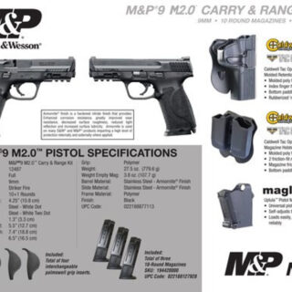 Smith & Wesson M&P M2.0 9mm, 4.25", Carry and Range Kit, 3x10rd