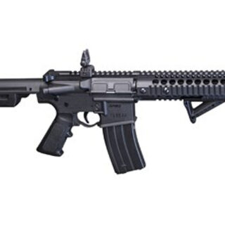 Crosman DPMS SBR 4.5mm BB, Semi/Full Auto, Flip Up Sights, Angled Foregrip, Dropout Mag, Black, 25rd