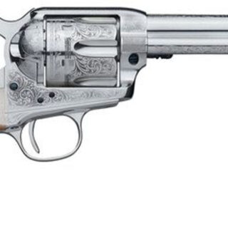 Uberti 1873 Cattleman, .45 Colt, 4.75" Barrel, 6rd, Full Scroll Engraving, Stainless Steel