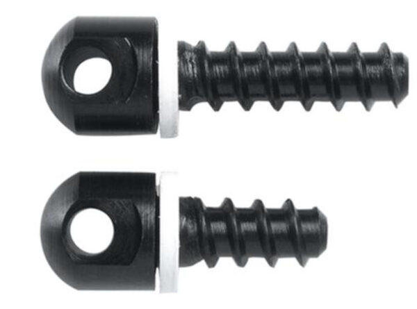 Uncle Mike's Sling Swivel Screws for Wood, 1/2" Forend, 3/4" Rear, White Spacers, Black