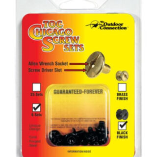 Outdoor Connection TOC Chicago Screws, Black, 6/Pack