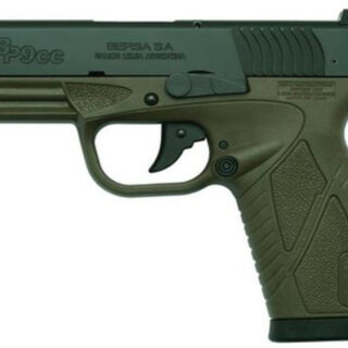 Bersa Conceal Carry 9MM 3.3" OD Green Finish, Polymer Frame, Adjustable Sights, 8 Round