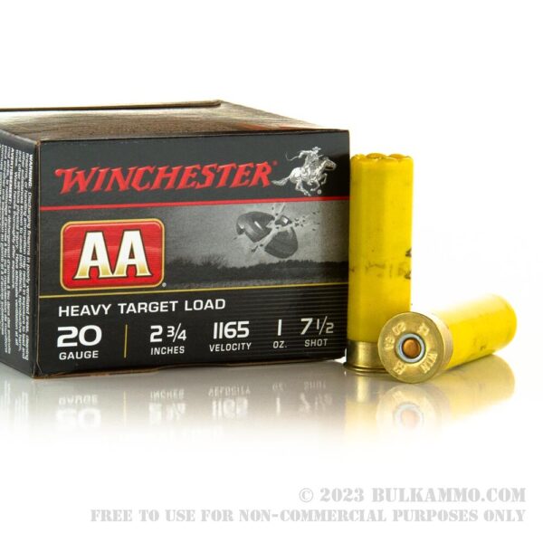 250 Rounds of 20ga Ammo by Winchester AA - 1 ounce #7 1/2 shot - Image 4