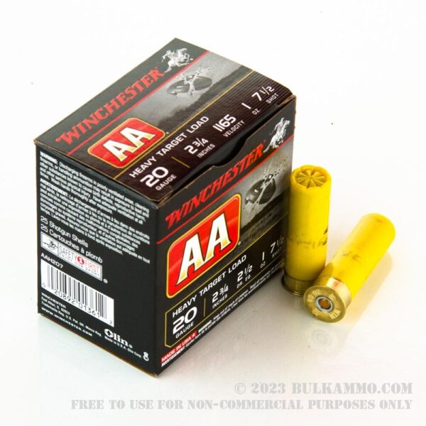 250 Rounds of 20ga Ammo by Winchester AA - 1 ounce #7 1/2 shot - Image 3