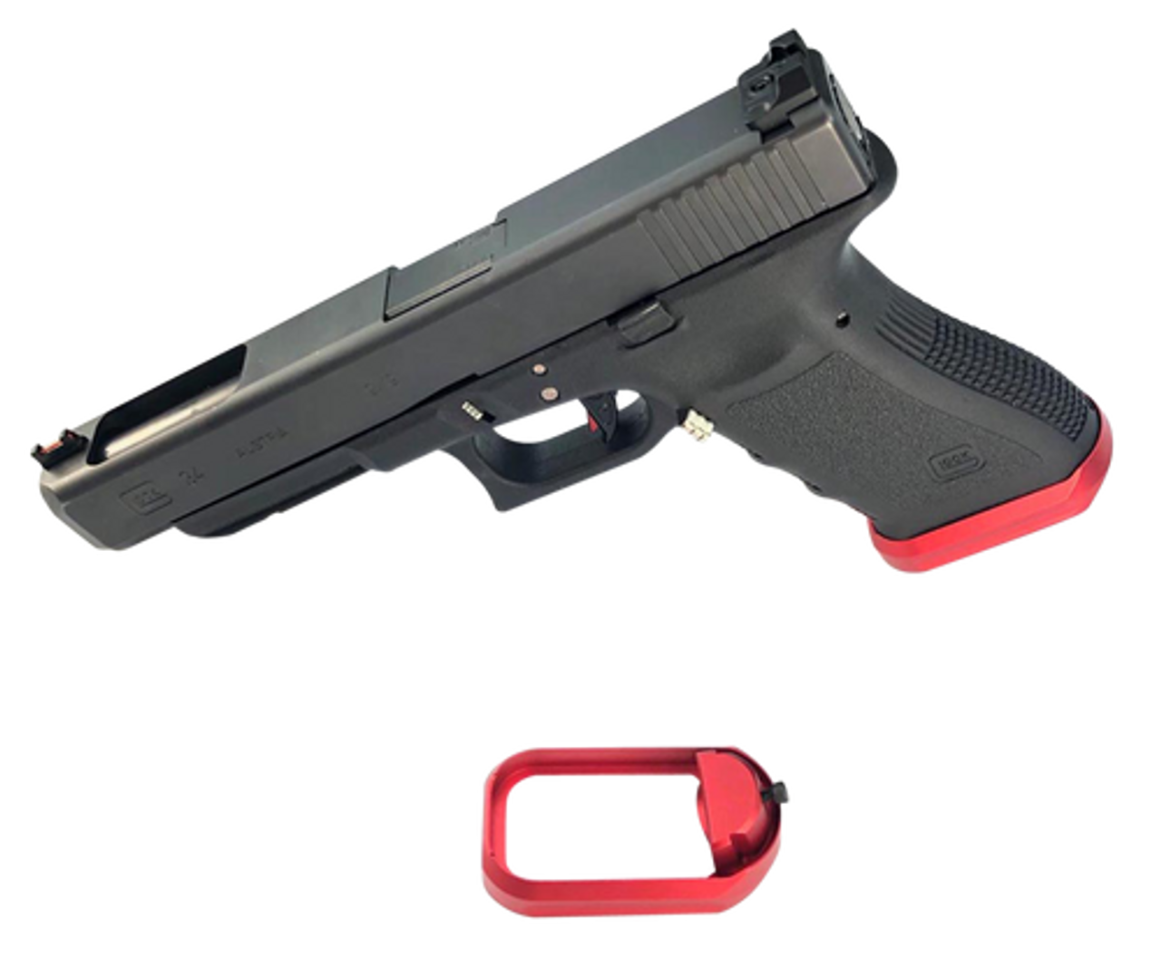 Cross Armory Flared Magwell Compatible with Glock Gen1-3 Aluminum Red Hardcoat Anodized