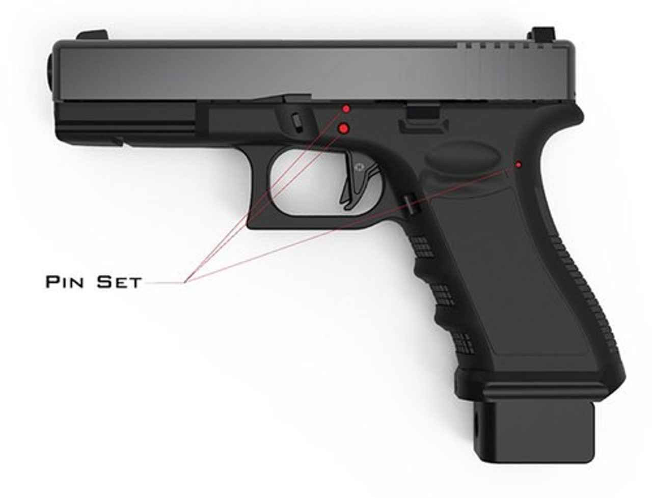 Cross Armory 3 Pin Set Compatible with Glock Gen1-3 Steel Black - Image 2