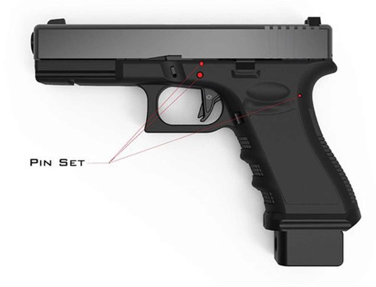 Cross Armory 3 Pin Set Compatible with Glock Gen1-3 Steel Sliver - Image 2