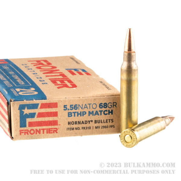 500 Rounds of 5.56x45 Ammo by Hornady Frontier - 68gr BTHP Match - Image 2