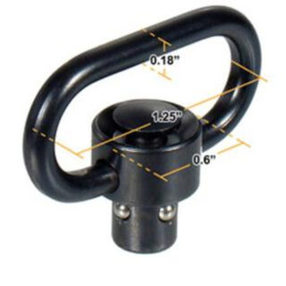 Leapers, Inc. - UTG Sling Swivel, 1.25", Push Button Quick Detach, Black