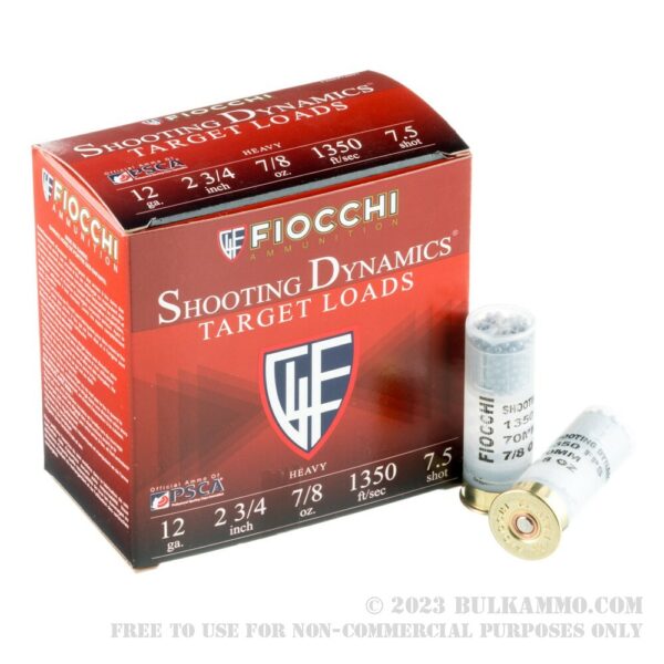 25 Rounds of 12ga Ammo by Fiocchi - 7/8 ounce #7.5 shot - Image 3