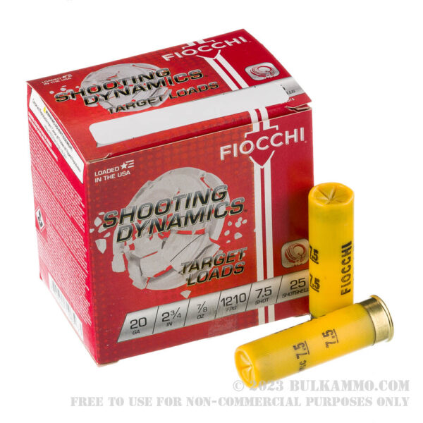 250 Rounds of 20ga Ammo by Fiocchi - 7/8 ounce #7 1/2 shot - Image 4