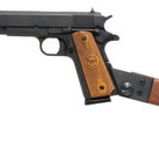 Iver Johnson 1911 A1 Carbine 45 ACP, 16" Barrel, Walnut Stock Black Oxide, 8rd