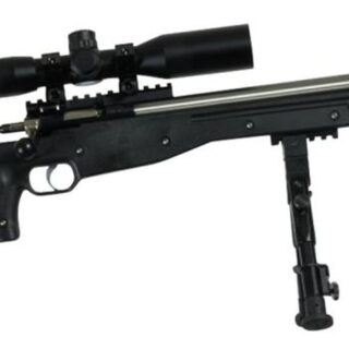 Keystone Sporting Arms, Cricket Precision Rifle, Bolt Action Rifle, Single Shot, Youth, 22 LR, 16.125" Barrel, Stainless Finish, Black Stock, Adjustable Sights, Includes Bipod/Scope Mount/4X28 Combat Scope/Sun Shade, Right Hand