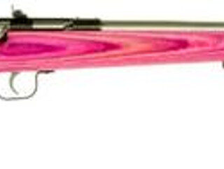 Keystone Crickett 22LR, 16.12", Pink Laminate Stock, Stainless Steel