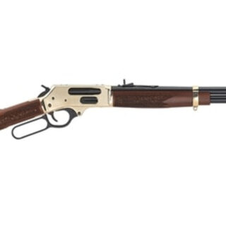 Henry Side Gate Lever Action, .410 Ga, 2.5" Chamber, 20" Barrle, Brass Receiver, Walnut Stock, 5Rd, Fully Adjustable Semi-Buckhorn Sights