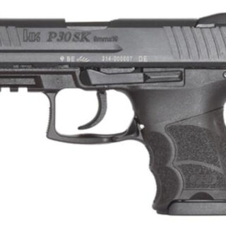 HK, P30SK, V3, Double Action/Single Action, Semi-automatic, Polymer Frame Pistol, Sub Compact, 9mm, 3.27" Barrel, Matte Finish, Black, 3 Dot Sights, Decocker, 10 Rounds, 2 Magazines