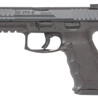 HK, VP9-B, Striker Fired, 9mm, 4.09" Barrel, Polymer Frame, Black, 3 Dot Sights, 10 Rounds, 2 Magazines, Push Button Magazine Release