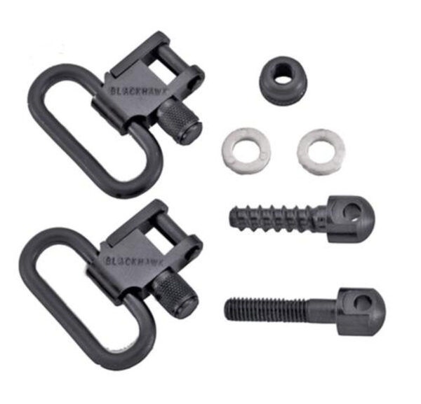 Blackhawk Bolt Action Lok-Down Swivel Set, Machine Screw Type, 1", Blued