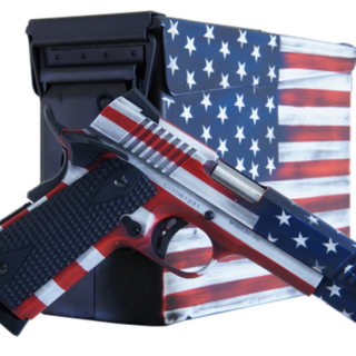 Citadel M-1911 with Ammo Can 45 ACP, 5" Barrel, Black G10 Grip American Flag, Cerakote Slide, 8rd
