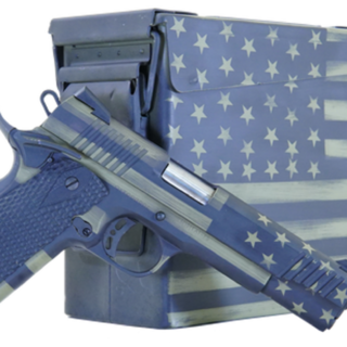 Citadel M-1911 45 ACP, 5" Barrel, Black G10 Grip American Flag, Battleworn Green Frame American Flag, Battleworn Green Slide, 8rd