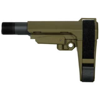SB Tactical SBA3 Stabilizing Brace, 5 Position Adjustable, Incudes 6 Position Carbine Receiver Extension, Olive DrabGreen Color