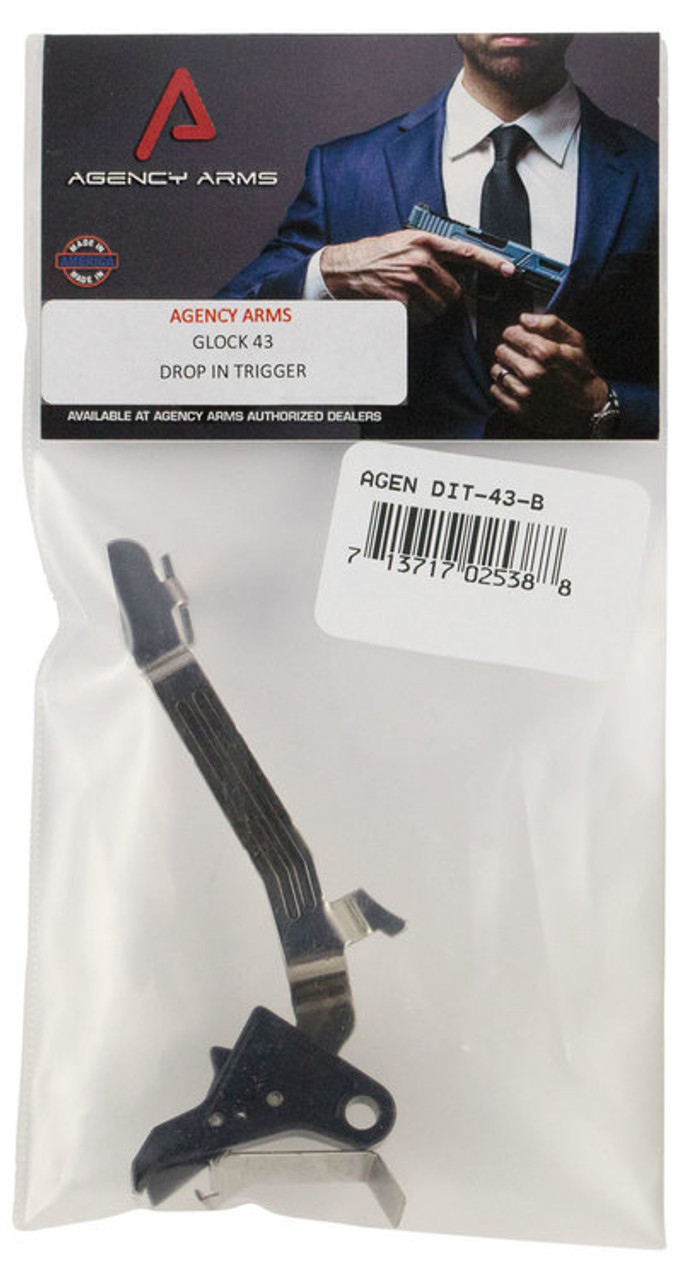 Agency Arms Drop-In Trigger Glock 43 9mm Aluminum Black 3.5lbs