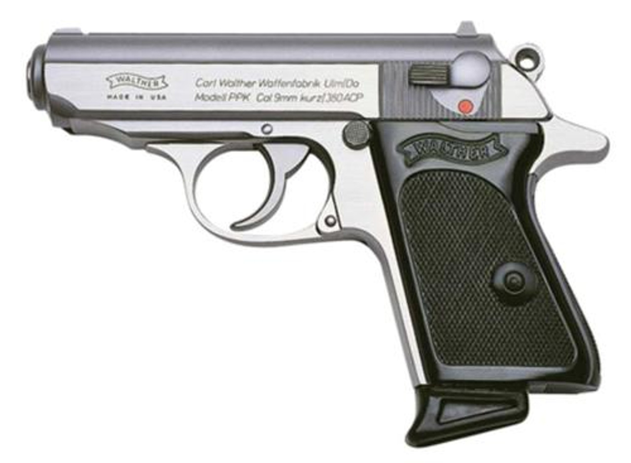 Walther PPK .380 ACP 3.3" Barrel Stainless Finish 6 Round, 2 Mags