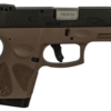 Taurus G2S, 9mm, 3.26" Barrel, 7rd, Black Slide, Brown