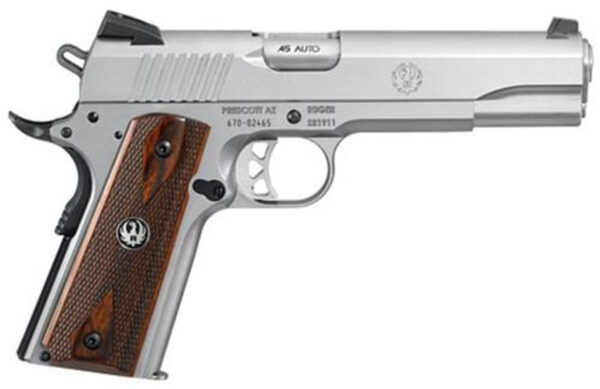 pistol 2011/Ruger SR1911, 45 ACP, Novak Sights, SS, Wood Grips