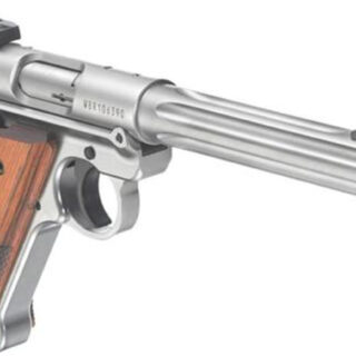 Ruger Mark IV Hunter Pistol, 22LR, 6.8" Barrel, Wood Grips, Stainless Steel, 10rd Mag