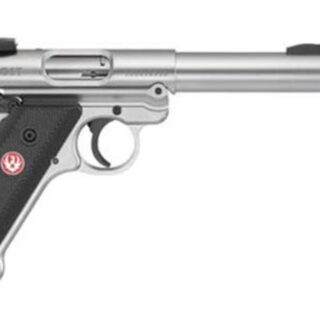 Ruger Mark IV Target, 22LR, 5.5", 10rd, Stainless Steel, Adjustable Rear Sight, Checkered Grip